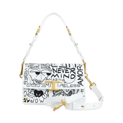 TOD'S Timeless Leather Shoulder Bag Mini "White/Black"