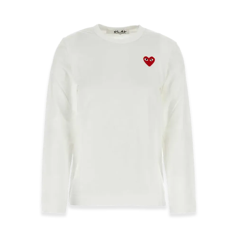 PLAY COMME des GARCONS Women's Cotton Long Sleeve T-Shirt "White"
