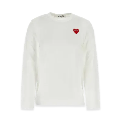 PLAY COMME des GARCONS Women's Cotton Long Sleeve T-Shirt "White"