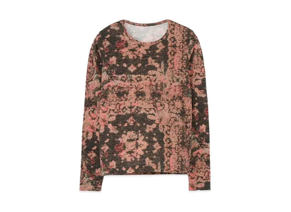 Yohji Yamamoto Y's TWISTED YARN JACQUARD PATTERN ROUND NECK LONG SLEEVE "Red"