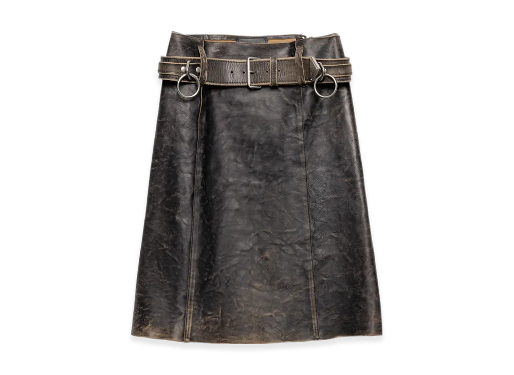 PRADA Women's Leather Miniskirt "Black"