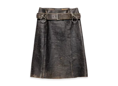 PRADA Women's Leather Miniskirt "Black"