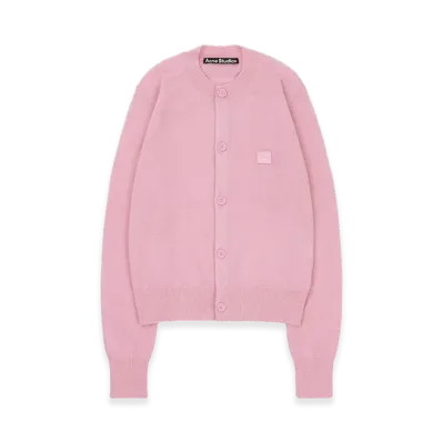 Acne Studios Keva Face Crewneck Cardigan "Blush Pink"