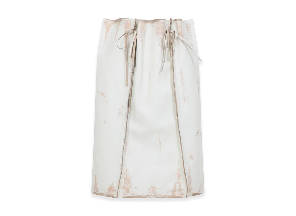 PRADA Women's Calf Leather Midi Skirt "White"