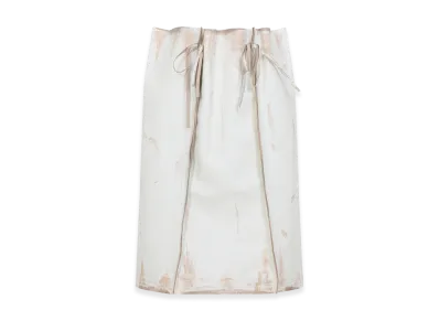 PRADA Women's Calf Leather Midi Skirt "White"