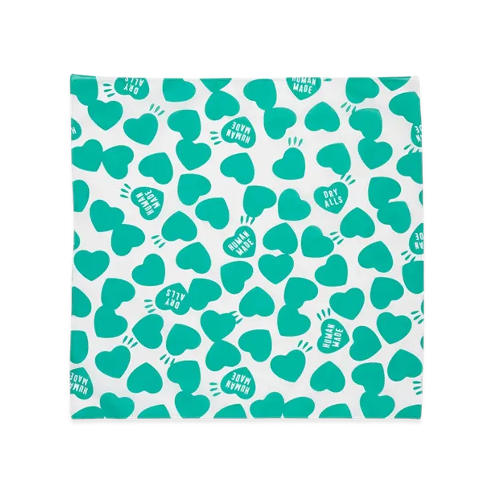 HUMAN MADE Heart Big Bandana "Green"