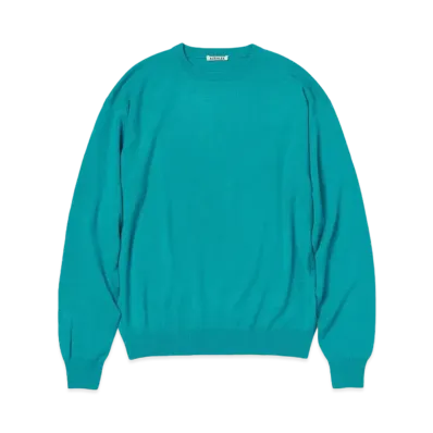 AURALEE Cashmere Silk Wool Knit P/O "Aqua Blue"