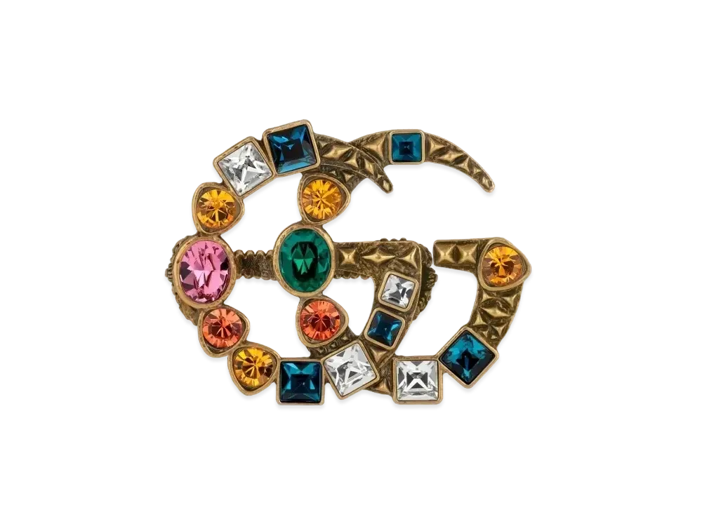 GUCCI Crystal Double G Multi Finger Ring