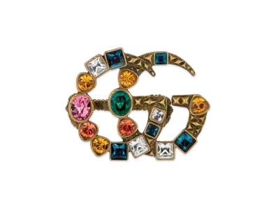 GUCCI Crystal Double G Multi Finger Ring