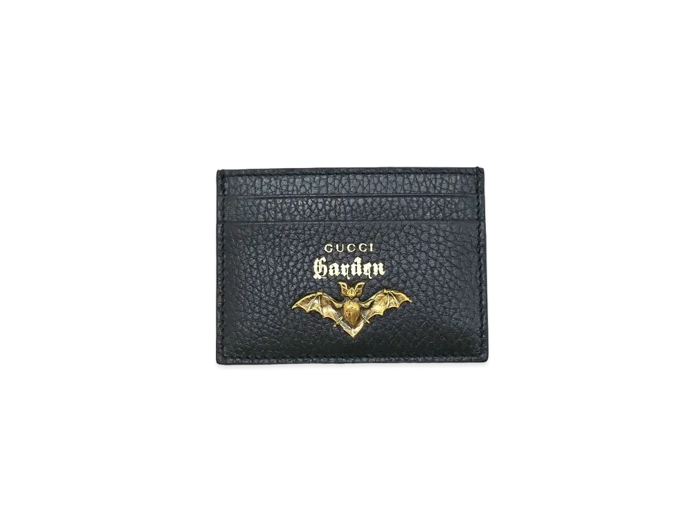 GUCCI Card Holder Gucci Garden Bat Leather "Black"