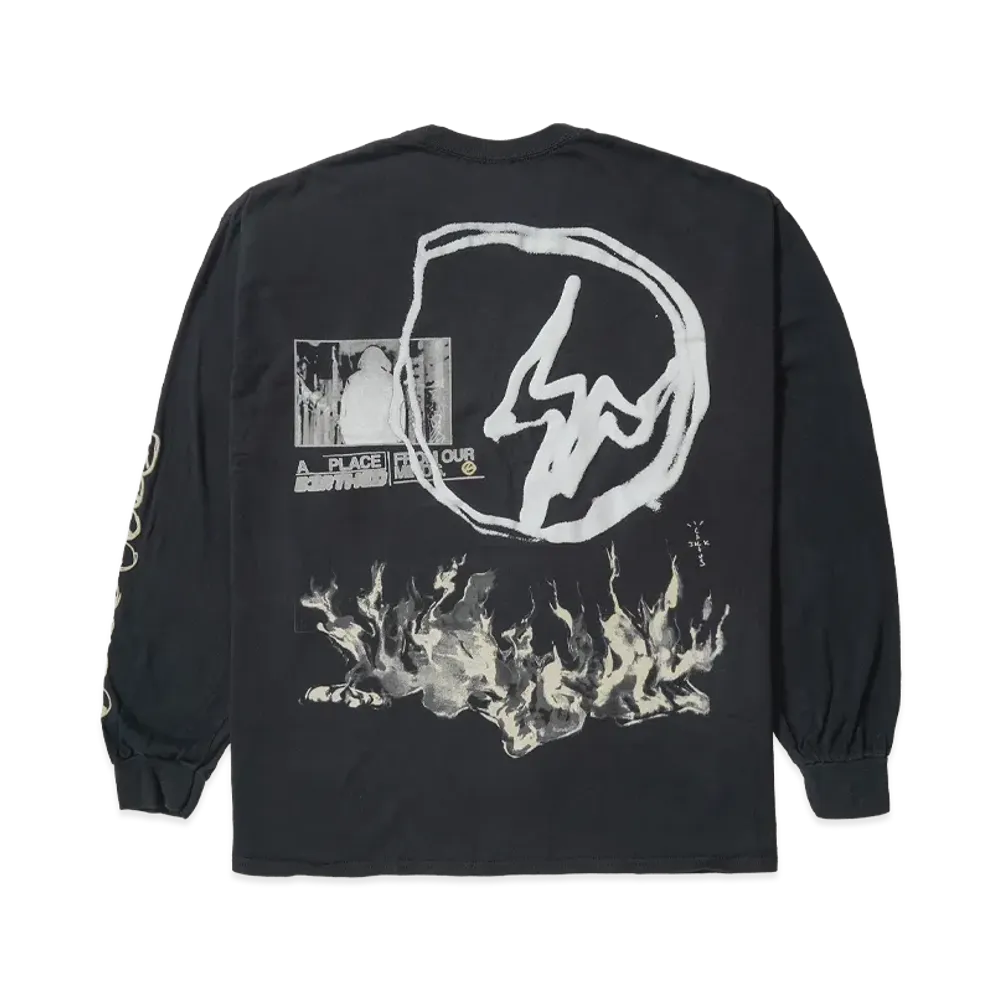 Travis Scott Cactus Jack For Fragment Logo L S "Black"