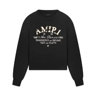AMIRI Distressed Arts District Crew "Black"