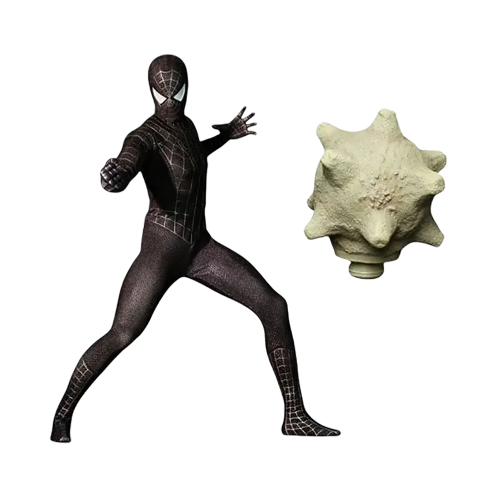 Hot Toys "Movie Masterpiece" -Spider-Man 3- 1/6 Scale Fully Poseable Figure: Spider-Man (Black Suit Version) [With Bonus Accessory]