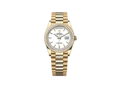 ROLEX Day-Date 36mm Yellow Gold Diamond 128348RBR "White"