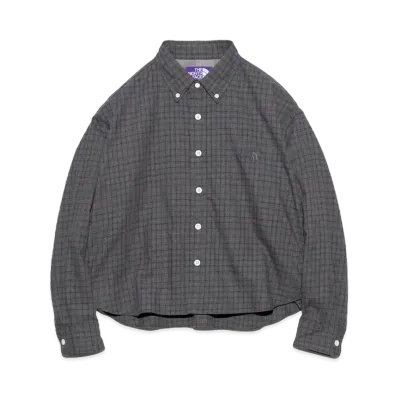 The North Face PURPLE LABEL Button Down Tattersall Field Cropped Shirt "Asphalt Gray"