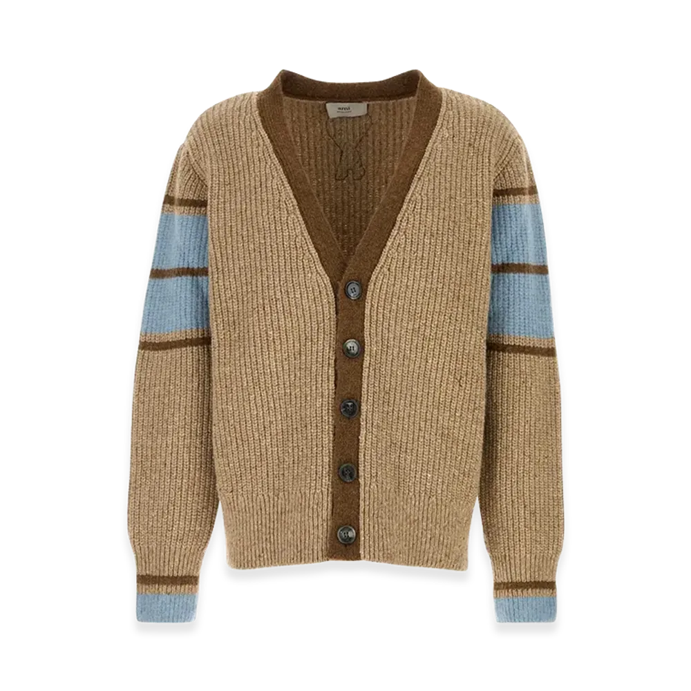 AMI PARIS Ami College Cardigan "Camel"