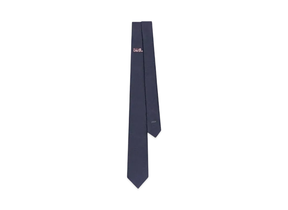 Dior x KAWS Tie Silk "Navy Blue/White/Vermilion Red"