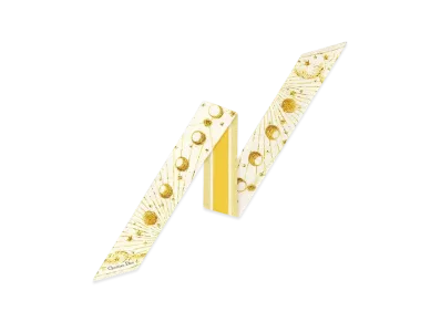 Dior Astral Mitzah Scarf Silk Twill "White/Gold"