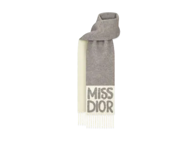 Dior Miss Dior Graffiti Scarf Cashmere "Gray/Ivory"