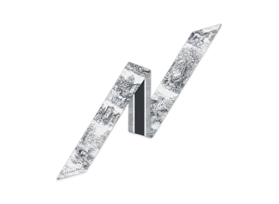 Dior Toile de Jouy Scotland Mitzah Scarf Silk Twill "White/Navy Blue"