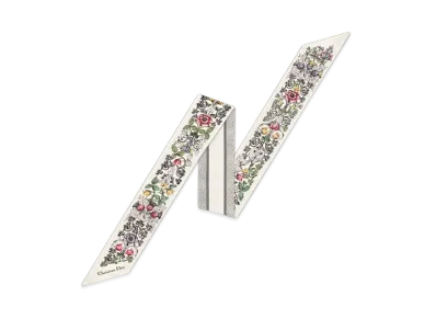 Dior Around the World Mitzah Scarf Silk Twill "Ivory/Multi Color"
