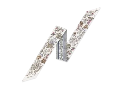 Dior Millefiori Mitzah Scarf Silk Twill "White/Blue/Multi Color"