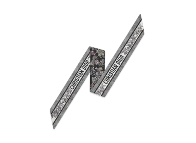 Dior Millefiori Mitzah Scarf Silk Twill "Black/White/Multicolor"
