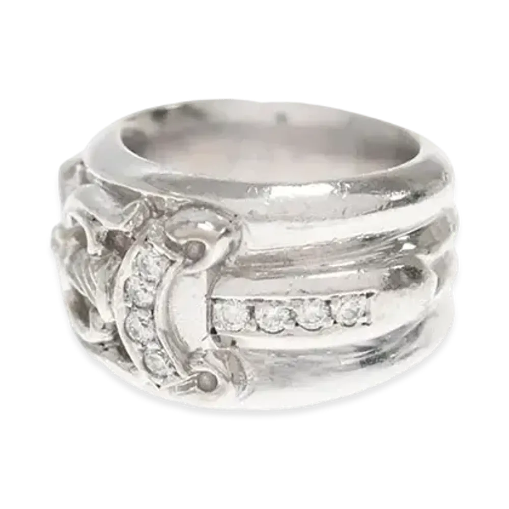 Chrome Hearts 18K Dagger Pave Diamond Ring "White Gold"