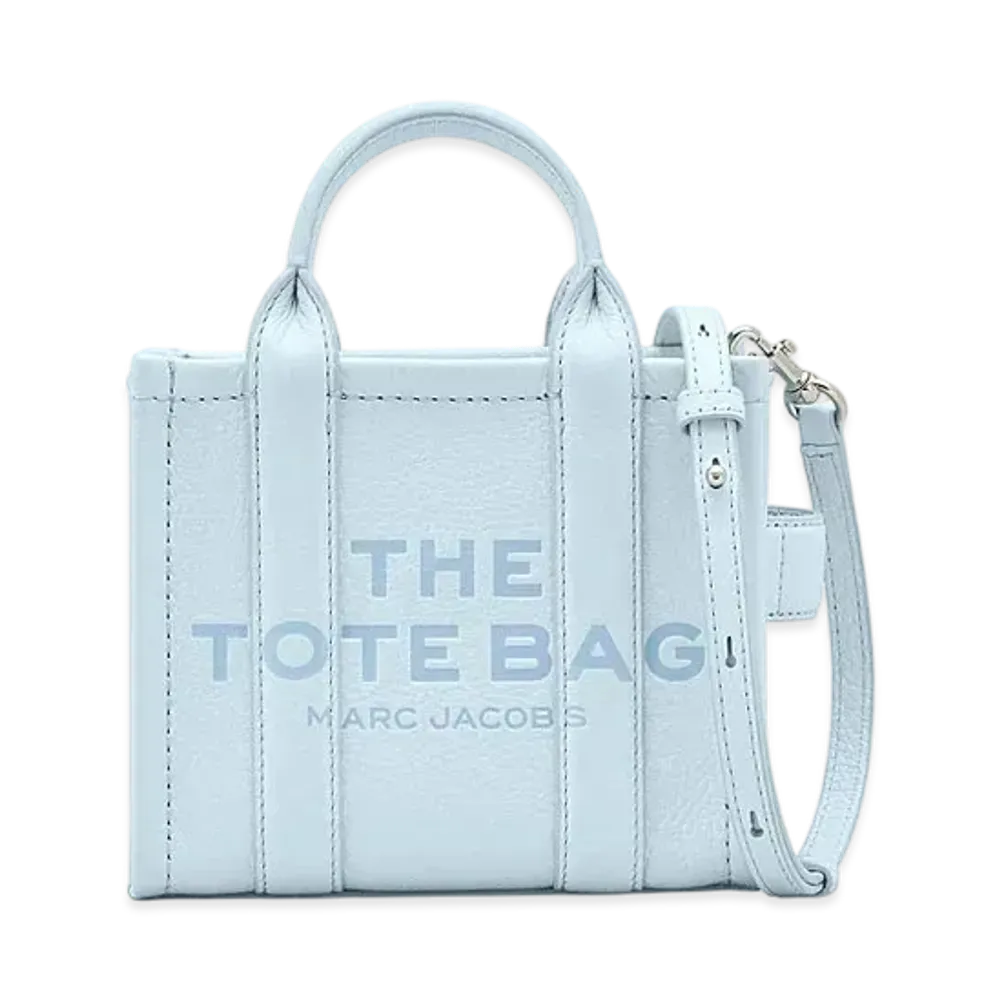 Marc Jacobs The Leather Crossbody Tote Bag "Cloud Blue"