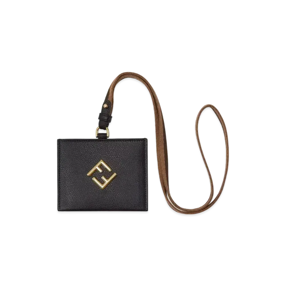 FENDI FF Diamonds Name Badge Name Card Holder "Black"