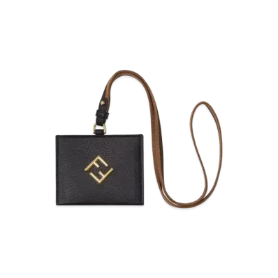 FENDI FF Diamonds Name Badge Name Card Holder "Black"