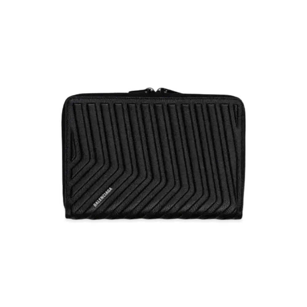 BALENCIAGA Car Long Coin & Card Holder Distressed "Black"