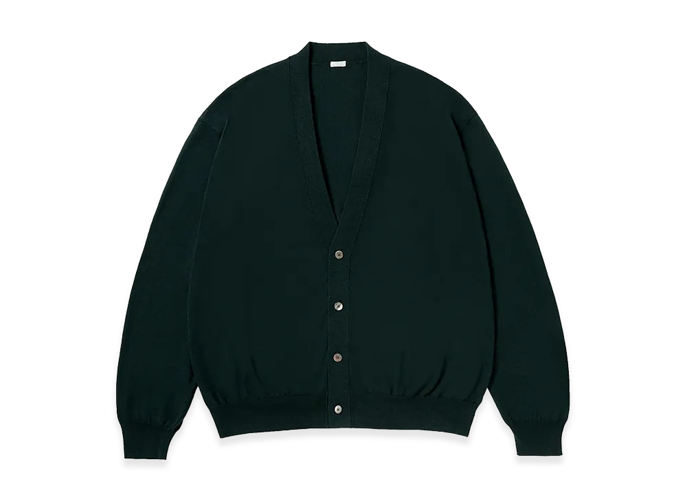 A.PRESSE Wool Cotton High Gauge Cardigan "Green"