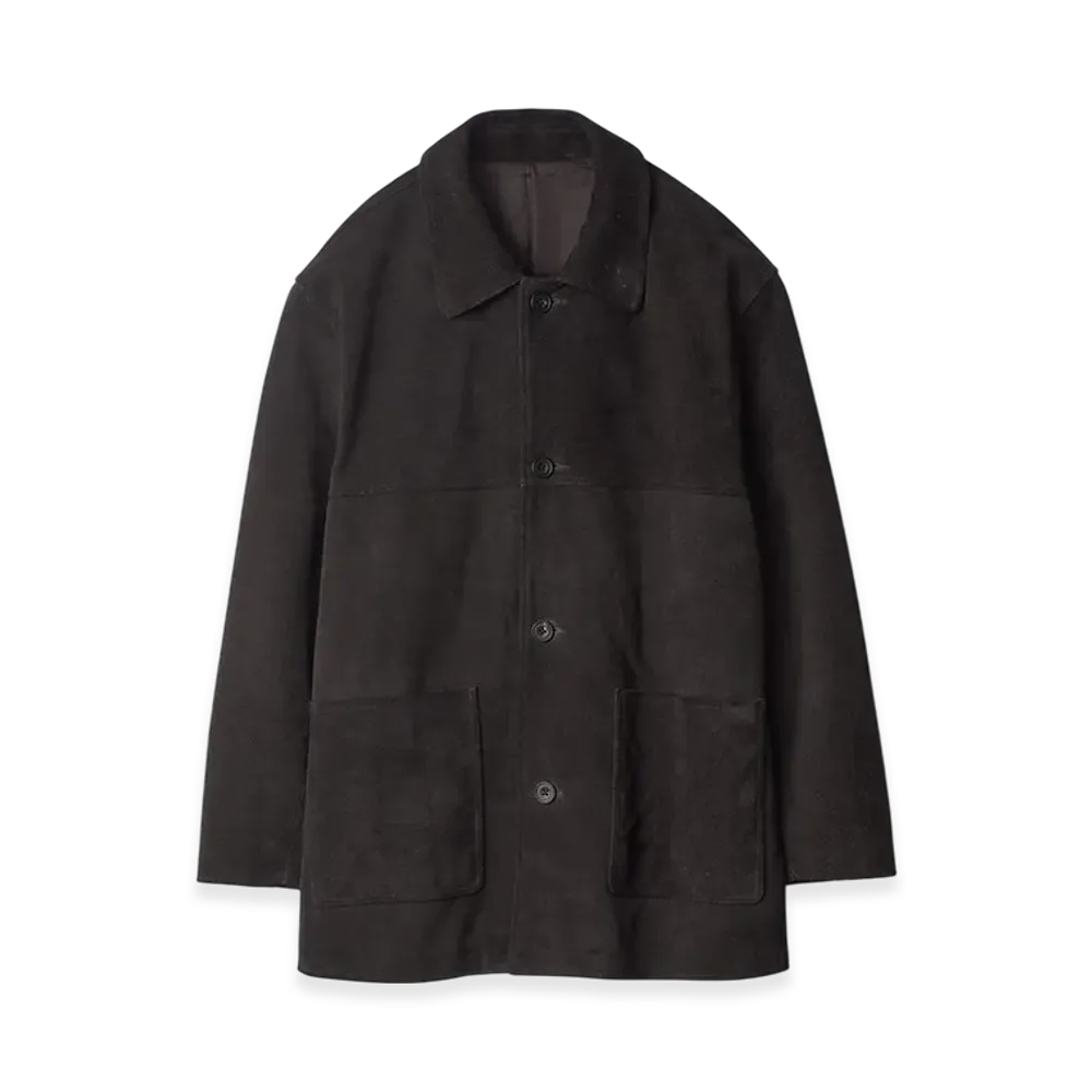 ssstein Cow Suede Car Jacket "Dark Brown"