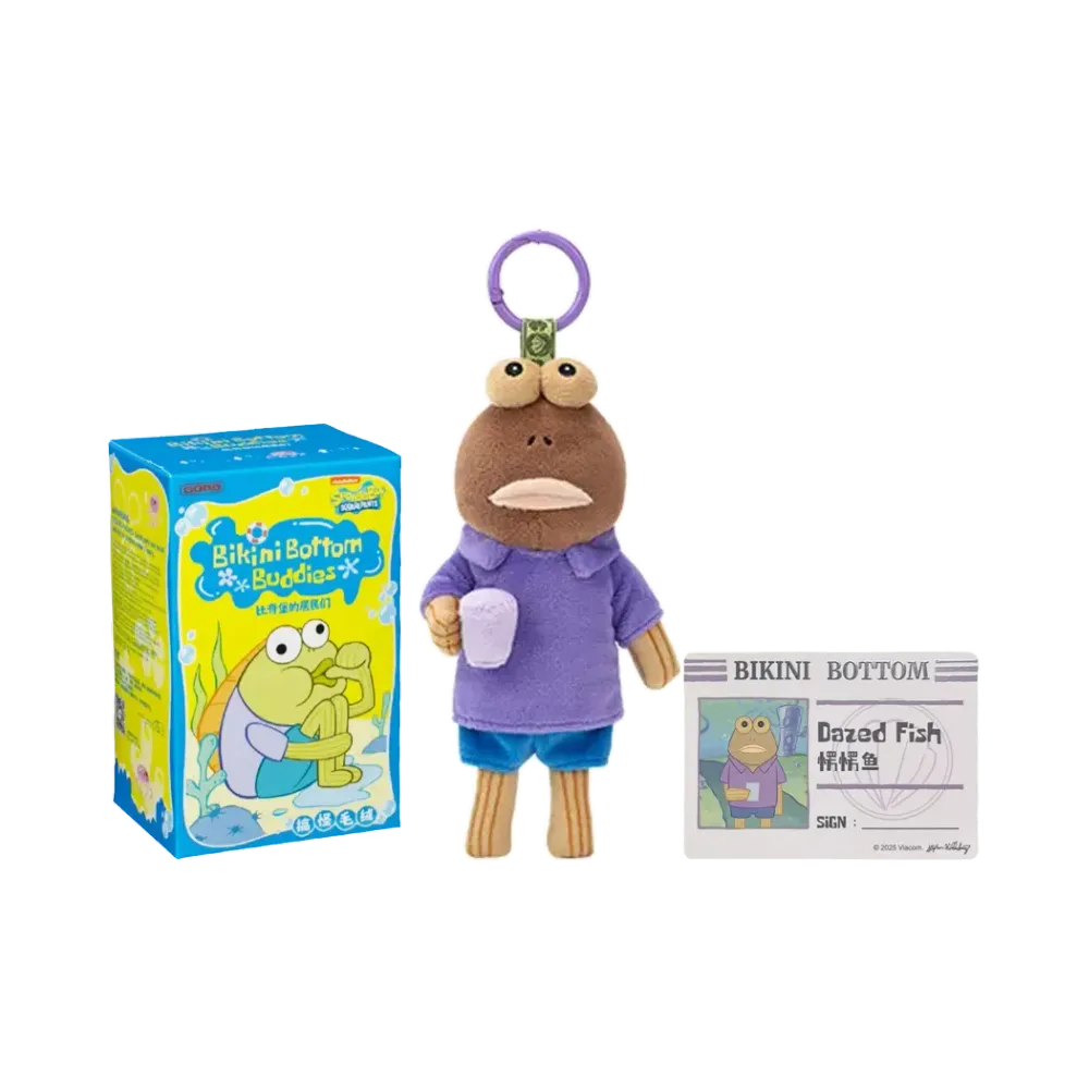 POP MART SpongeBob Bikini Bottom Buddies Funny Plush Series Dazed Fish