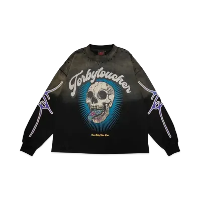 T.C.R BY TOUCHER T.C.R Y.O.L.O. FADED L/S TEE "BLACK"