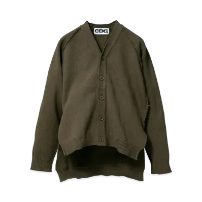 COMME des GARCONS CDG Outside Seam Long Back Cardigan "Khaki"