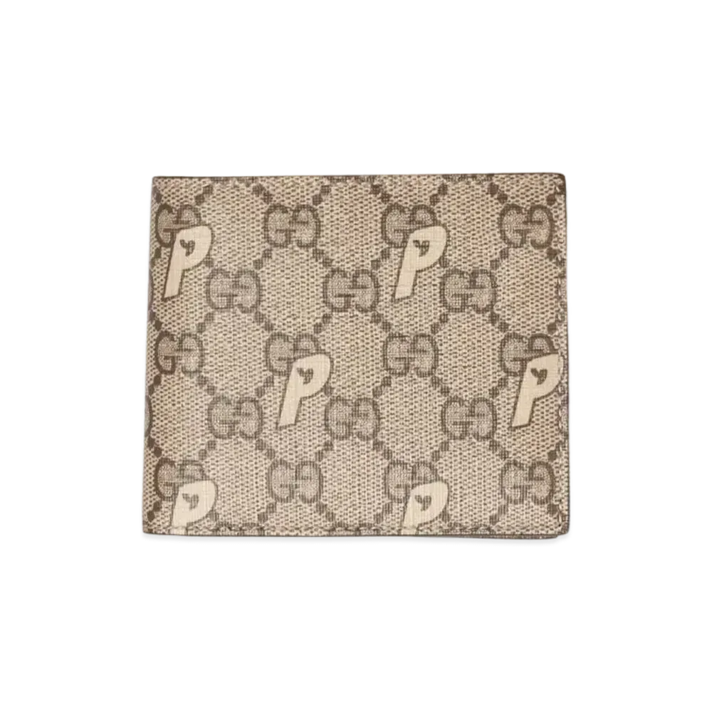 PALACE GUCCI GG-P Supreme Bi-fold Wallet "Beige"