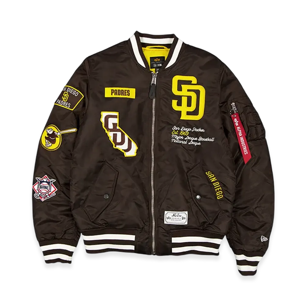 NEW ERA x MLB x Alpha Industries MA-1 Bomber Jacket San Diego Padres "Brown"