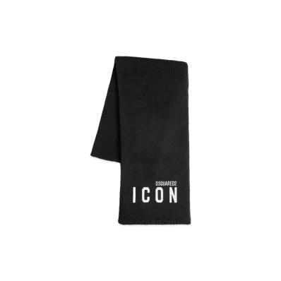 Dsquared2 Be Icon Knit Scarf "Black/White"