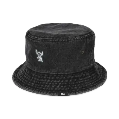 WIND AND SEA Stitch / Denim Bucket Hat "Black"