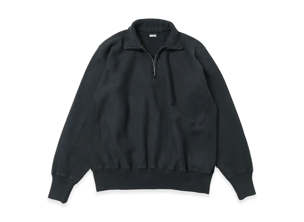 A.PRESSE Vintage Half Zip Sweatshirt "Black"