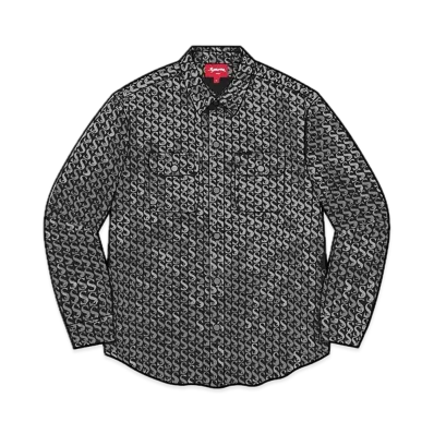 Supreme Monogram Denim Shirt "Black"