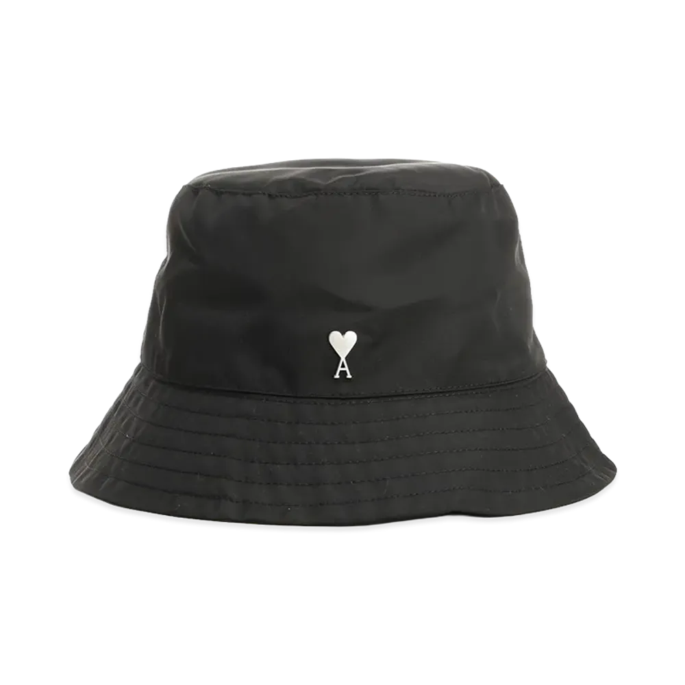 AMI PARIS Ami De Coeur Stud Bucket Hat Technical Nylon "Black"