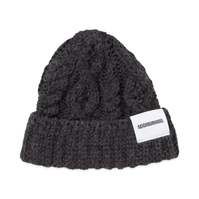 NEIGHBORHOOD Cable Knit Beanie "Charcoal"