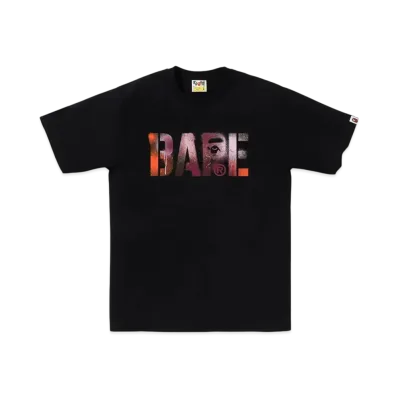 A BATHING APE Map Camo Stencil Bape Logo Tee "Black/Red"