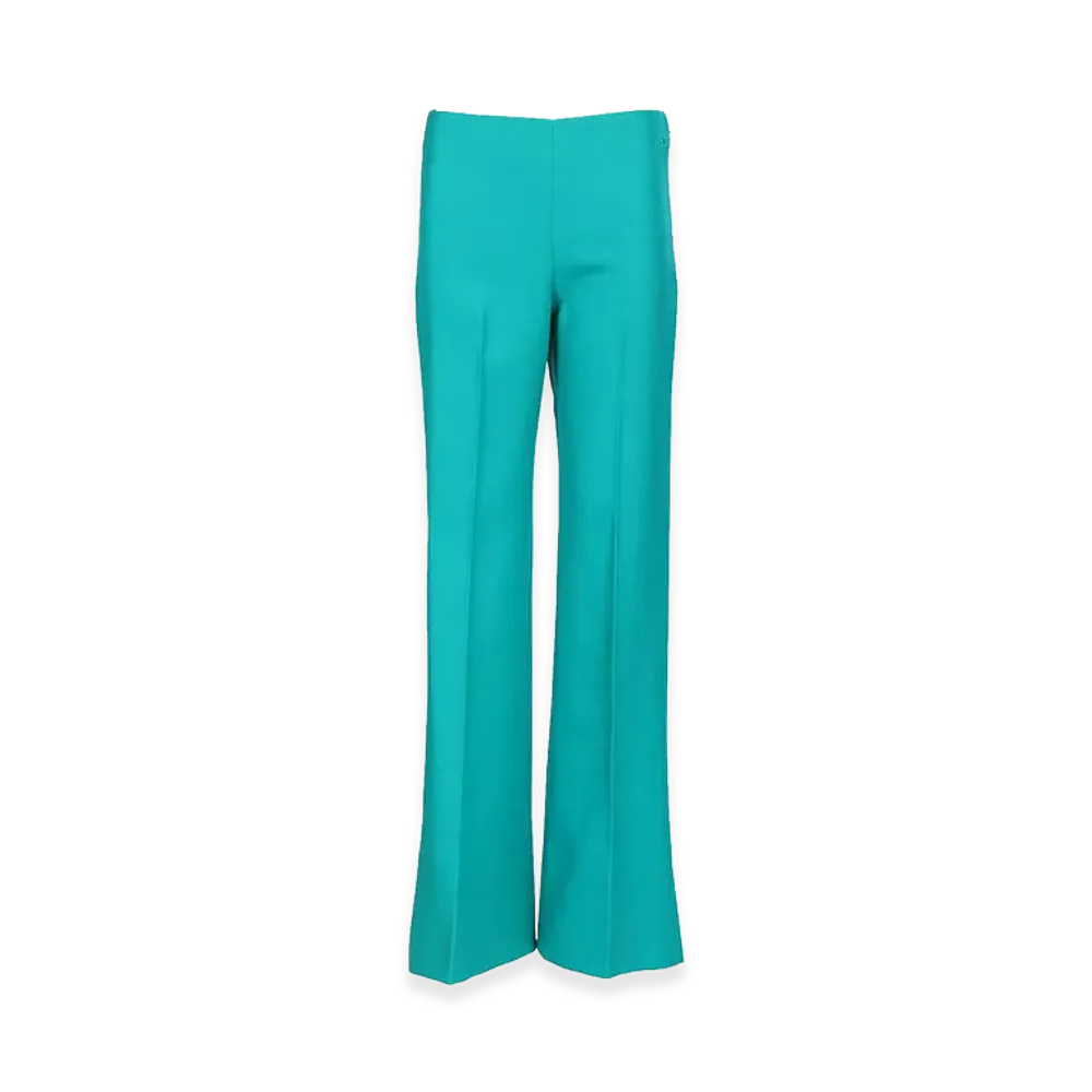 FENDI Women's Grain De Poudre Wool Trousers "Light Blue"