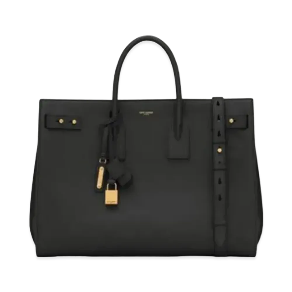 SAINT LAURENT Sac De Jour Thin Large Bag In Grained Leather "Black"