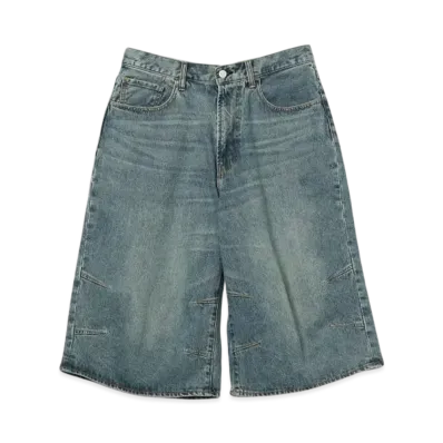 BEAMS 5 Pocket Quarter Length Wide Denim "Indigo"