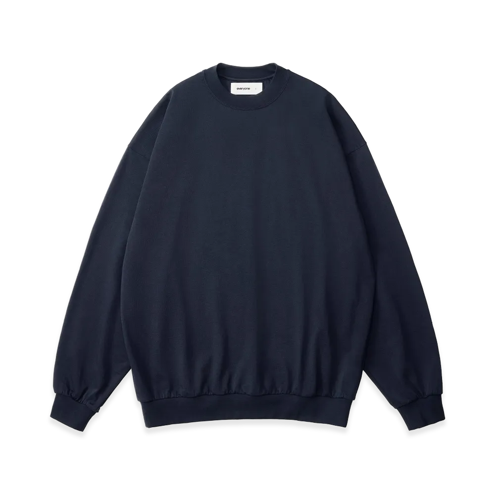 everyone Light Weight Cotton Crew Neck Sweatshirt "Navy"